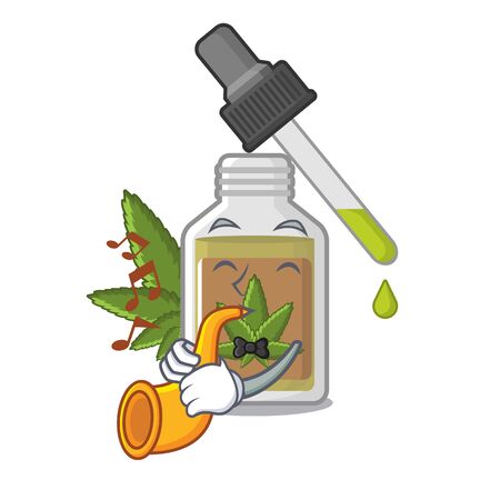 With trumpet hemp oil isolated with the cartoon vector illustrationのイラスト素材