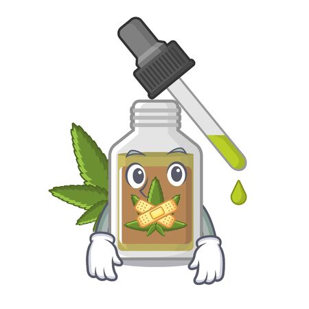Silent hemp oil at the mascot table vector illustrationのイラスト素材