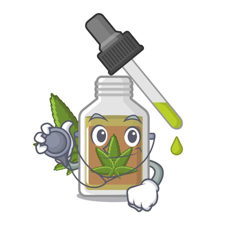 Doctor hemp oil in the character bottle vector illustrationのイラスト素材