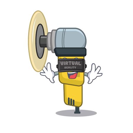 Virtual reality pneumatic sander isolated with the cartoon vector illustrationのイラスト素材