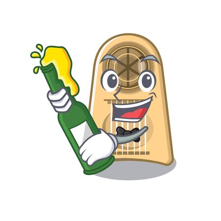 With beer egg slicer above the cartoon table vector illustrationのイラスト素材