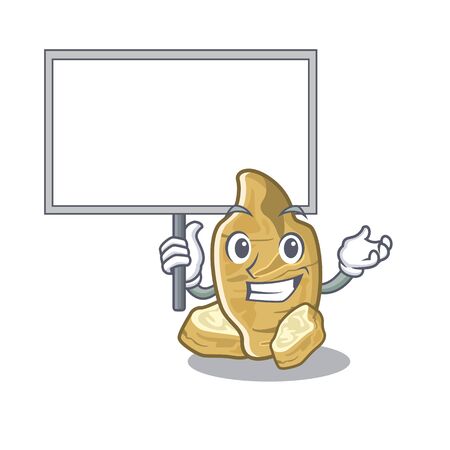 Bring board jerusalem artichoke above cartoon tables wood vector illustrationのイラスト素材