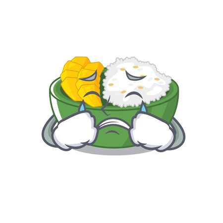 Crying mango sticky rice in the cartoonのイラスト素材