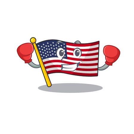 Boxing flag america isolated in the cartoonのイラスト素材