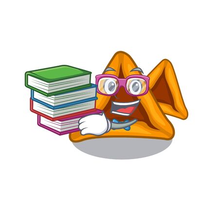 Student with book hamantaschen cakes served in character platesのイラスト素材