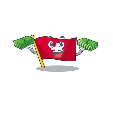 With money switzerland flag put in cartoon cupboardのイラスト素材