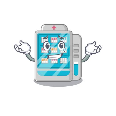 Grinning medicines vending machine in character shapeのイラスト素材