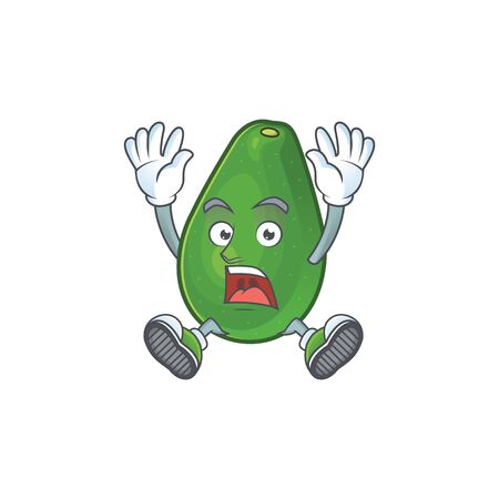 Successful cute avocado cartoon on white backgroundのイラスト素材