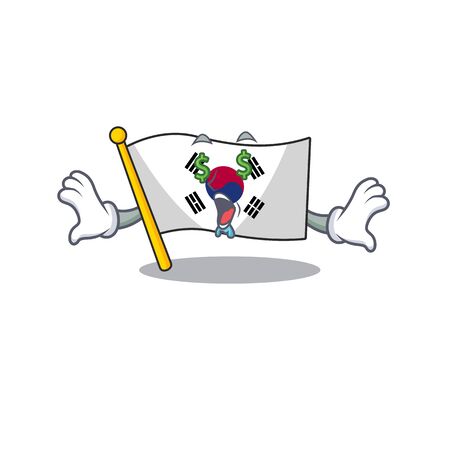 Money eye korean flag stored in character drawer vector illustrationのイラスト素材
