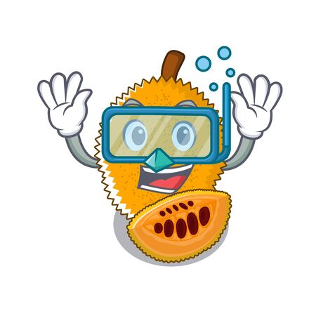 gac fruit with the character shape illustration vectorのイラスト素材