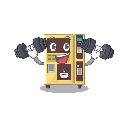 Fitness coffee vending machine isolated the mascotのイラスト素材
