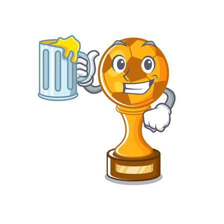 With juice soccer trophy in the cartoon drawer vector illustrationのイラスト素材