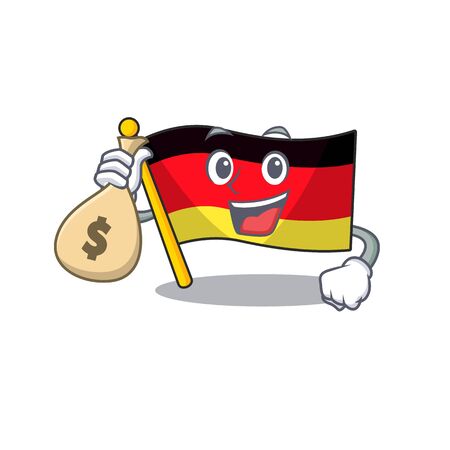 With money bag germany flag cartoon isolated the mascot vector illustrationのイラスト素材