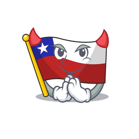 Devil flag chile mascot in character drawer vector illustrationのイラスト素材