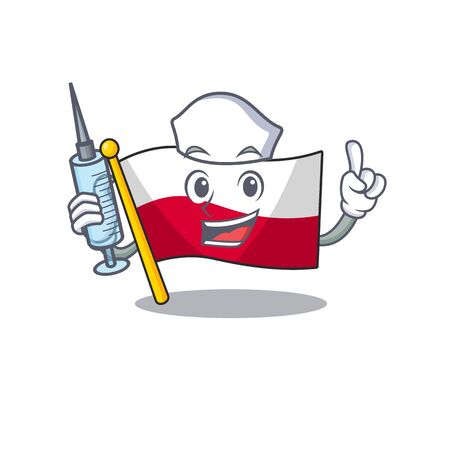 Nurse flag poland hoisted on mascot poleのイラスト素材