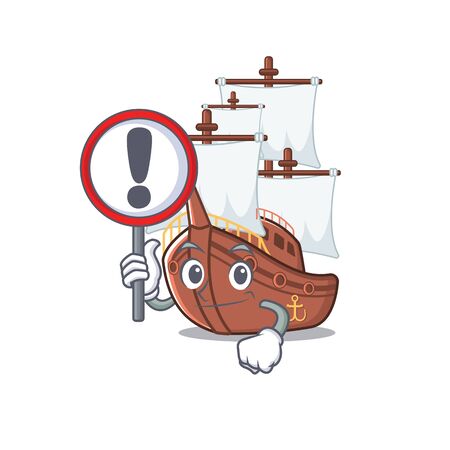 With sign pirate ship isolated with the cartoon vector illustrationのイラスト素材