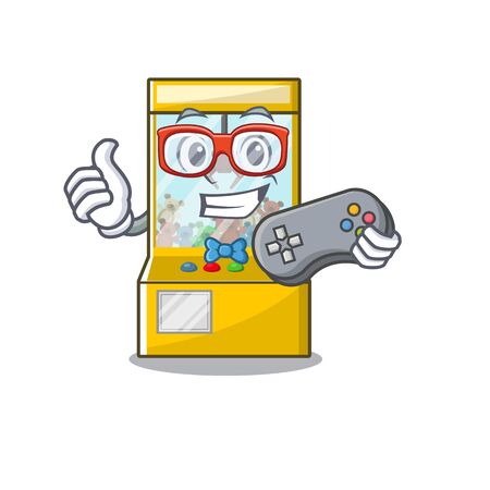 Gamer crane game mascot on a cartoon vector illustrationのイラスト素材