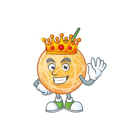 King object cantaloupe fruit for mascot character vector illustrationのイラスト素材