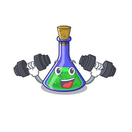Fitness magic potion in a mascot bottleのイラスト素材