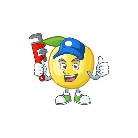 Plumber shape golden apple fruits for character mascotのイラスト素材