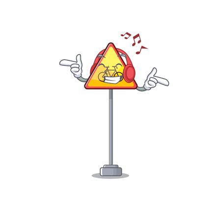 Listening music toy no cycling characters on table vector illustrationのイラスト素材