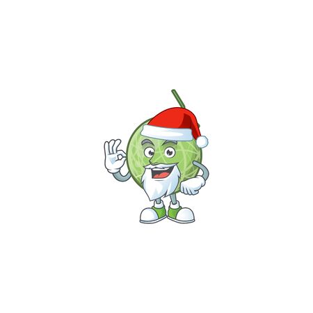 Santa design melon cartoon character for fruit. vector illustrationのイラスト素材