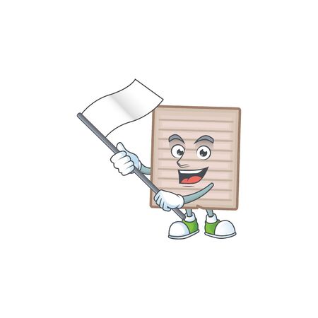 With flag vintage scrapbook paper cartoon character mascot vector illustrationのイラスト素材