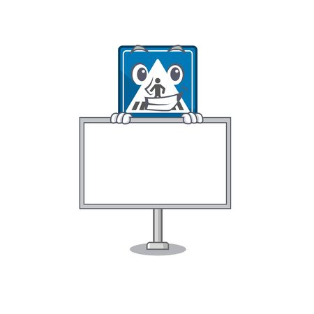Grinning with board toy crosswalk sign on character table vector illustrationのイラスト素材