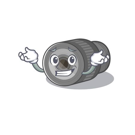 Grinning zoom lens in a cartoon bagのイラスト素材
