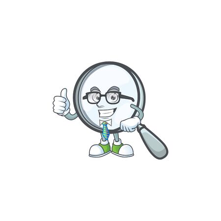 Businessman magnifying glass isolated on white background vector illustrationのイラスト素材