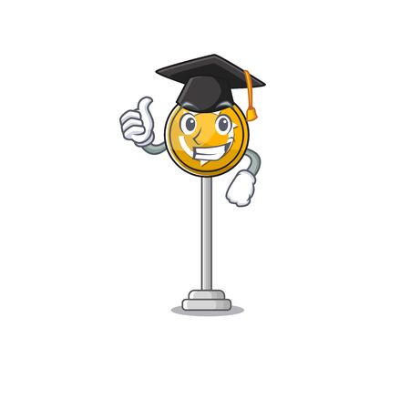 Graduation roundabout ahead character isolated the cartoonのイラスト素材