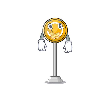 Silent miniature roundabout ahead the mascot shapeのイラスト素材