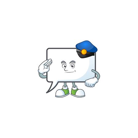 Police rectangle bubble icon cartoon with mascot vector illustrationのイラスト素材
