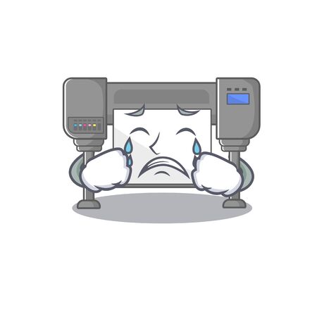 Crying plotters on a wooden cartoon table vector illustrationのイラスト素材