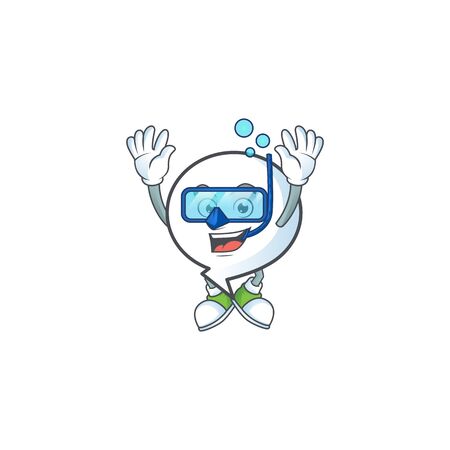 Diving pattern circle bubble with character shape. vector illustrationのイラスト素材