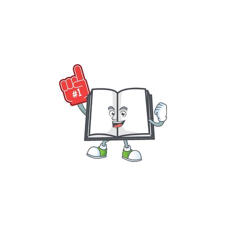 Foam finger open book on a white background vector illustrationのイラスト素材