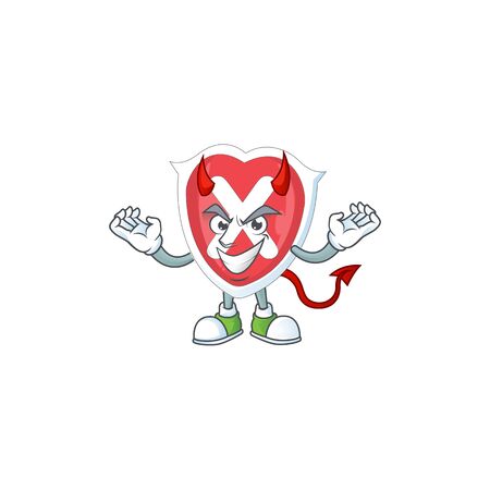 Devil cross shield in the cartoon characterのイラスト素材