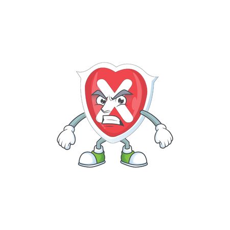 Scream cross shield cartoon for emblem denied.のイラスト素材