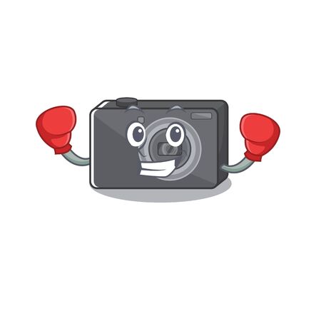 Boxing digital camera in the cartoon shape vector illustrationのイラスト素材