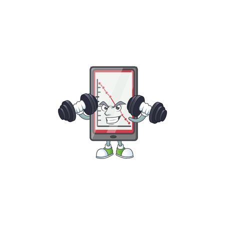 Fitness down chart vertical tablet character style. vector illustrationのイラスト素材
