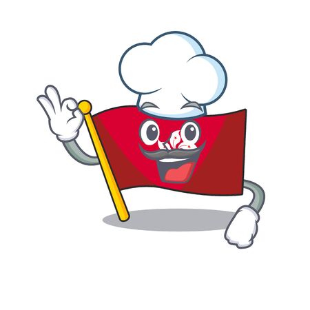 Chef flag hongkong clings to mascot wallのイラスト素材