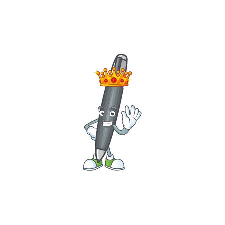 King black ballpoint cartoon character with mascot vector illustrationのイラスト素材