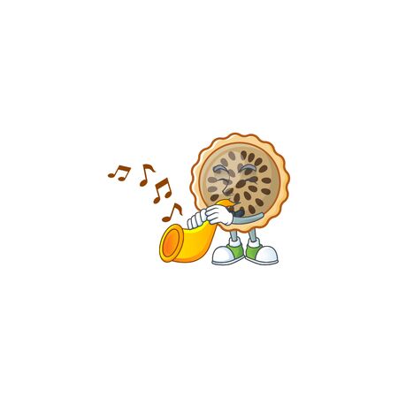design pecan pie with trumpet with seeds toppingのイラスト素材