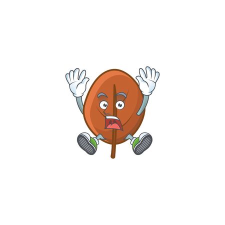 one brown autumn leaves in successful character. vector illustrationのイラスト素材