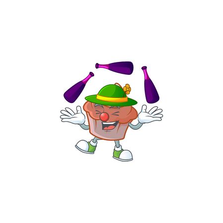 Brioche With Cream With Mascot Shape Juggling Vector Illustrationのイラスト素材 イメージマート