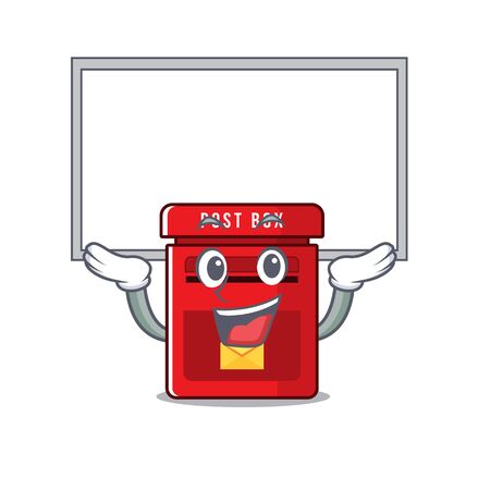 up board happy mailbox in with cartoon cute vector illustrationのイラスト素材