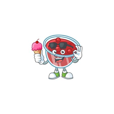 Canberries sauce with ice cream mascot on white background vector illustrationのイラスト素材