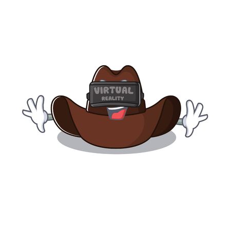 Mascot illustration the featuring cowboy hat virtual realityのイラスト素材