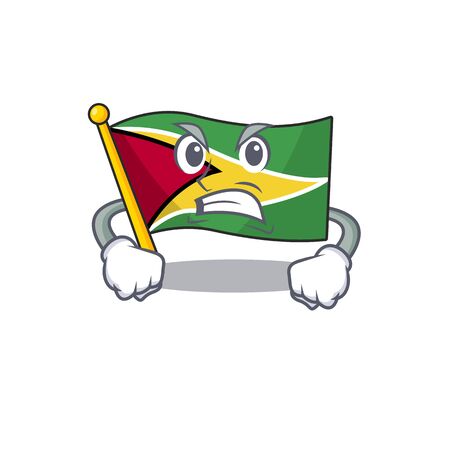 Angry flag guyana as with cartoon design vector illustrationのイラスト素材