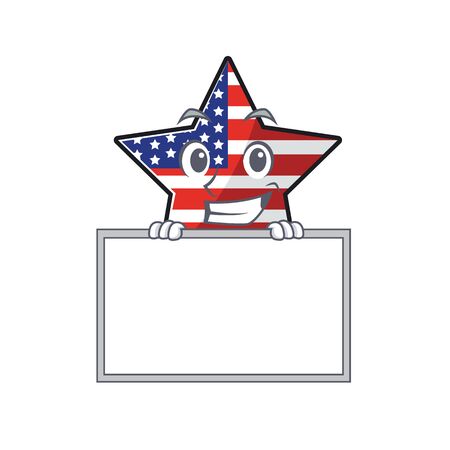 grinning with board usa star isolated with cartoon shape vector illustrationのイラスト素材